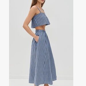 LE BOP - Martha Blue Striped Skirt Set